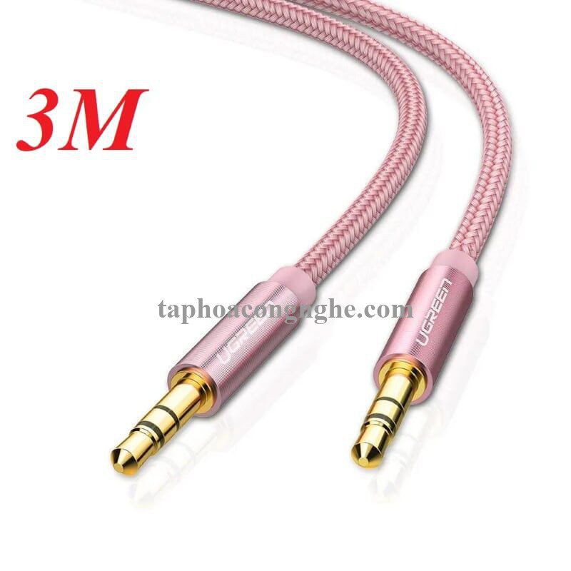Ugreen 30817 3M màu Hồng Cáp âm thanh 2 đầu 3.5mm dương AV112 30030817